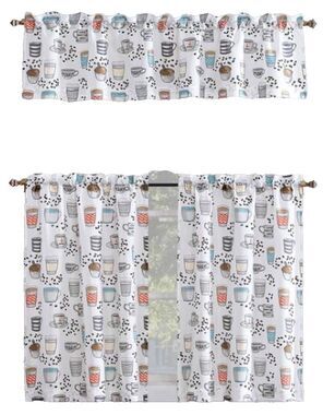 3pc. Curtains Set:2 Tiers (27"x36") & Valance (54"x14") COFFEE,MORNING BREW,RL